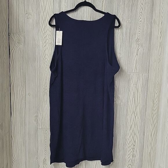 A New Day Navy Blue Sleeveless Terry Tank Dress Swimsuit Coverup Womens 2X NWT - Picture 5 of 12